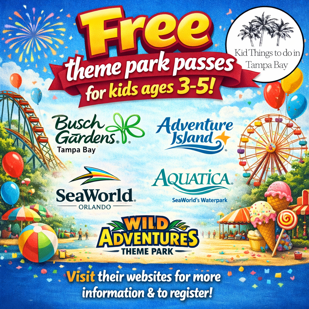 Free Theme Park Passes for kids ages 3-5